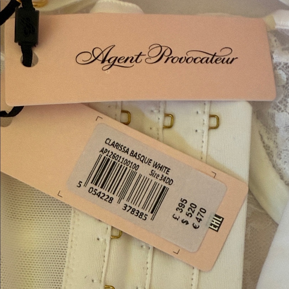 NWT Agent Provocateur Clarissa Basque White Lace Corset Size 34DD - Picture 7 of 11